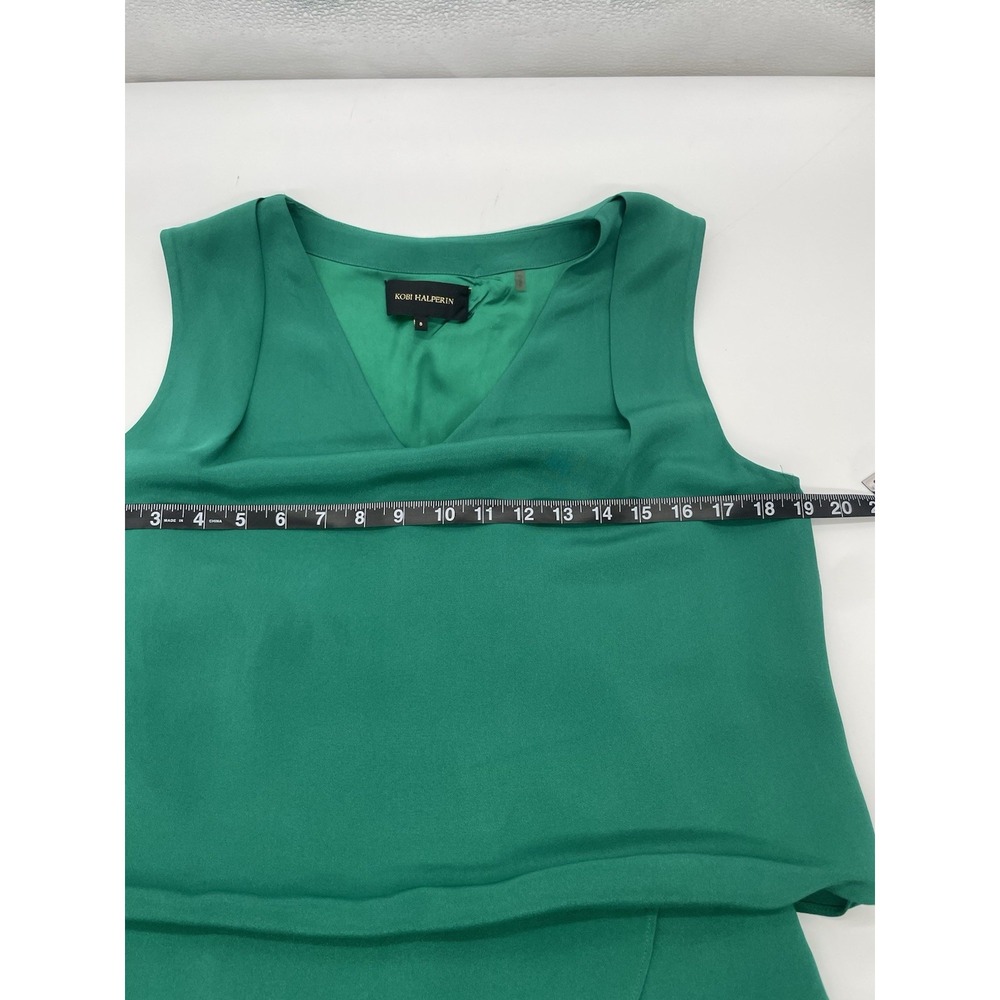 Kobi Halperin Kelly Green Shift Silk Dress US 4 Designer Party Wedding Luxury - Picture 5 of 8